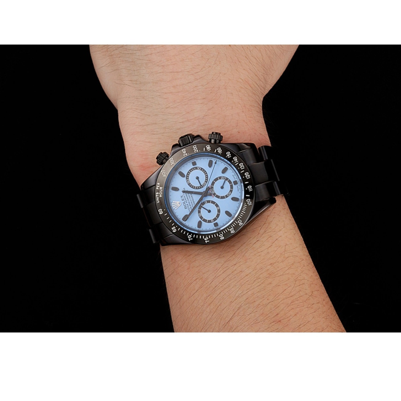 Aaa replica watch Bracelet Daytona 1454022 Steel Black Midnight Blue Staineless Rolex Dial 0815
